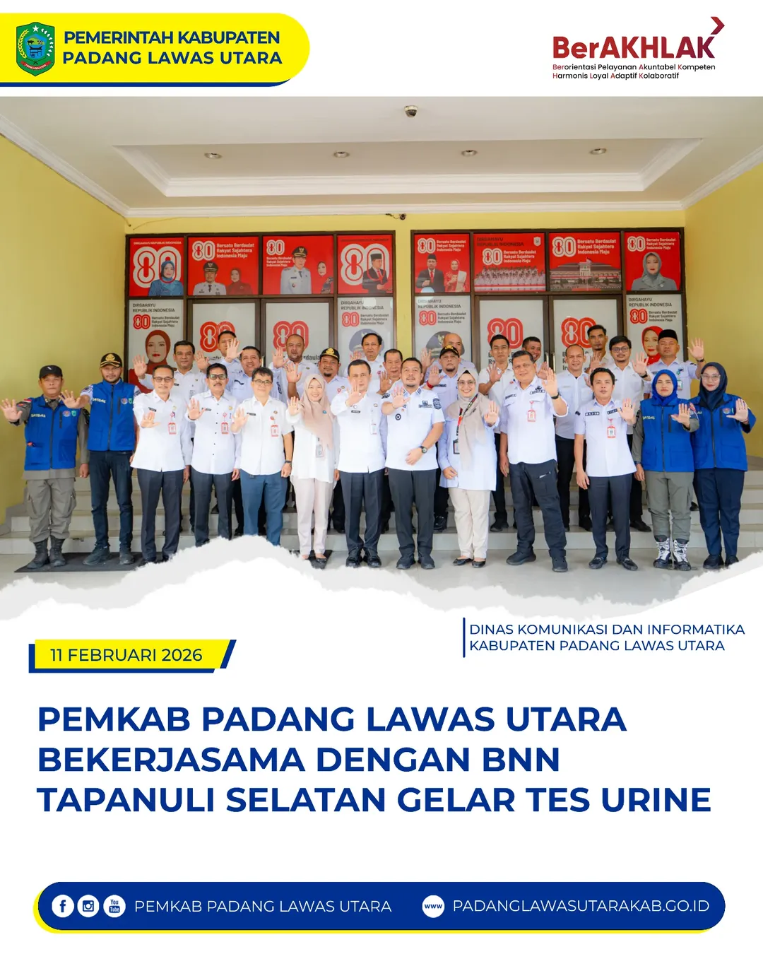 Pengambilan  Tes Urine Bagi Pejabat Eselon II, III, dan IV di Lingkungan Pemkab Padang Lawas Utara