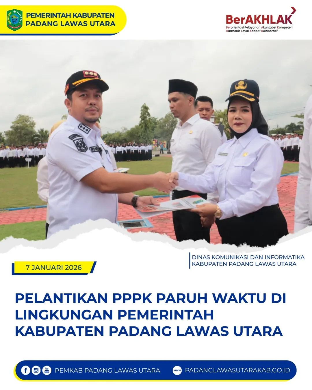 Pengambilan Sumpah/Janji dan Penyerahan Surat Keputusan Pengangkatan Pegawai Pemerintah Dengan Perjanjian Kerja Paruh Waktu Pemerintah Kabupaten Padang Lawas Utara