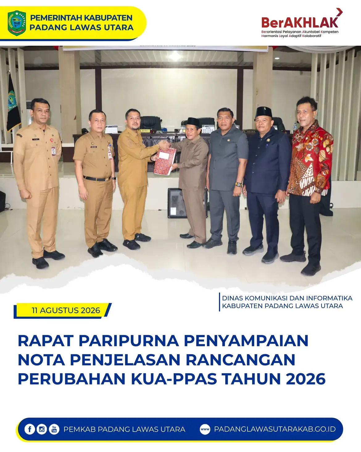 Rapat Paripurna Penyampaian Nota Penjelasan Rancangan Perubahan KUA-PPAS Tahun 2026
