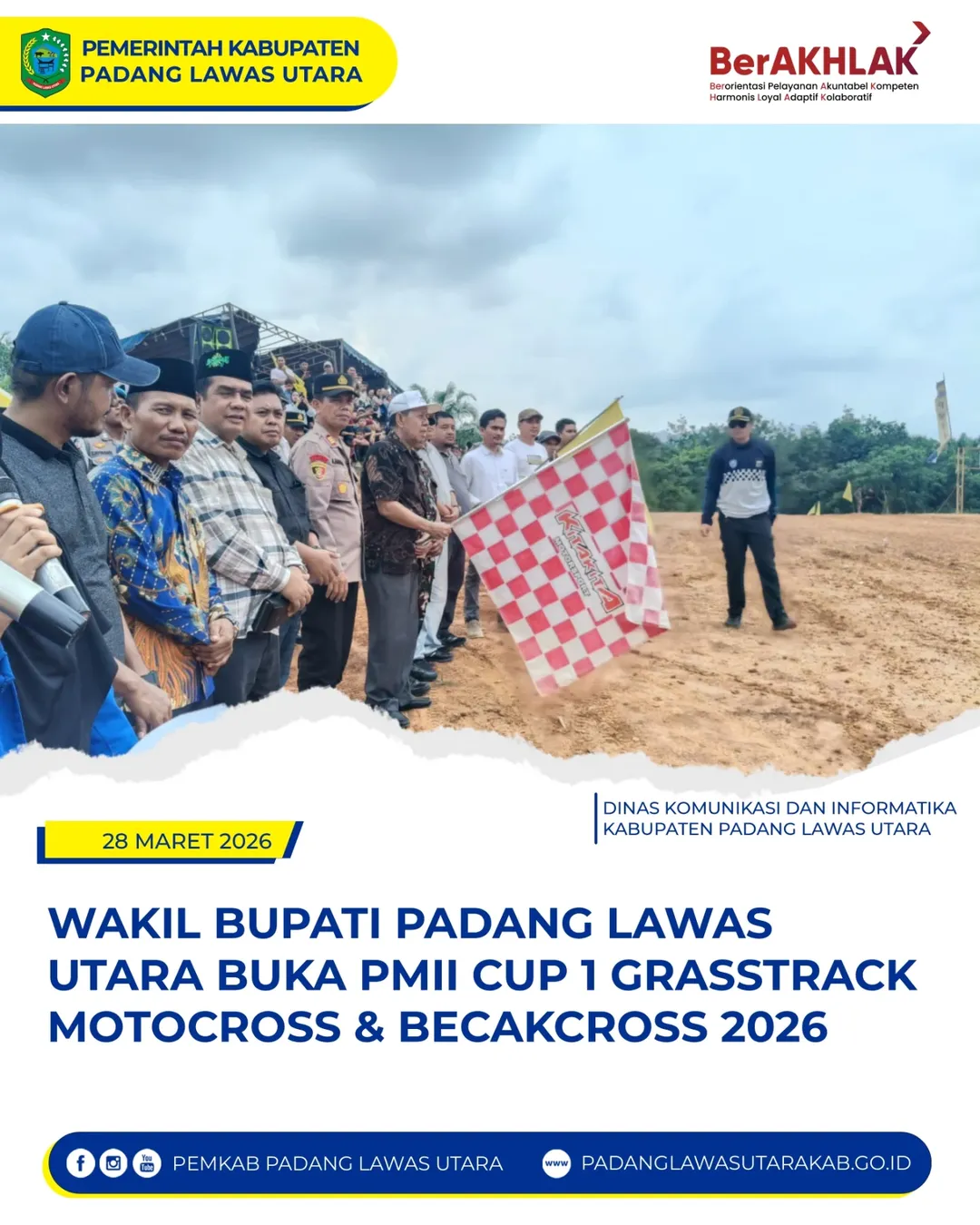 PMII Cup 1 Grasstrack Motocross & Becakcross 2026 Dibuka Oleh Wakil Bupati Padang Lawas Utara