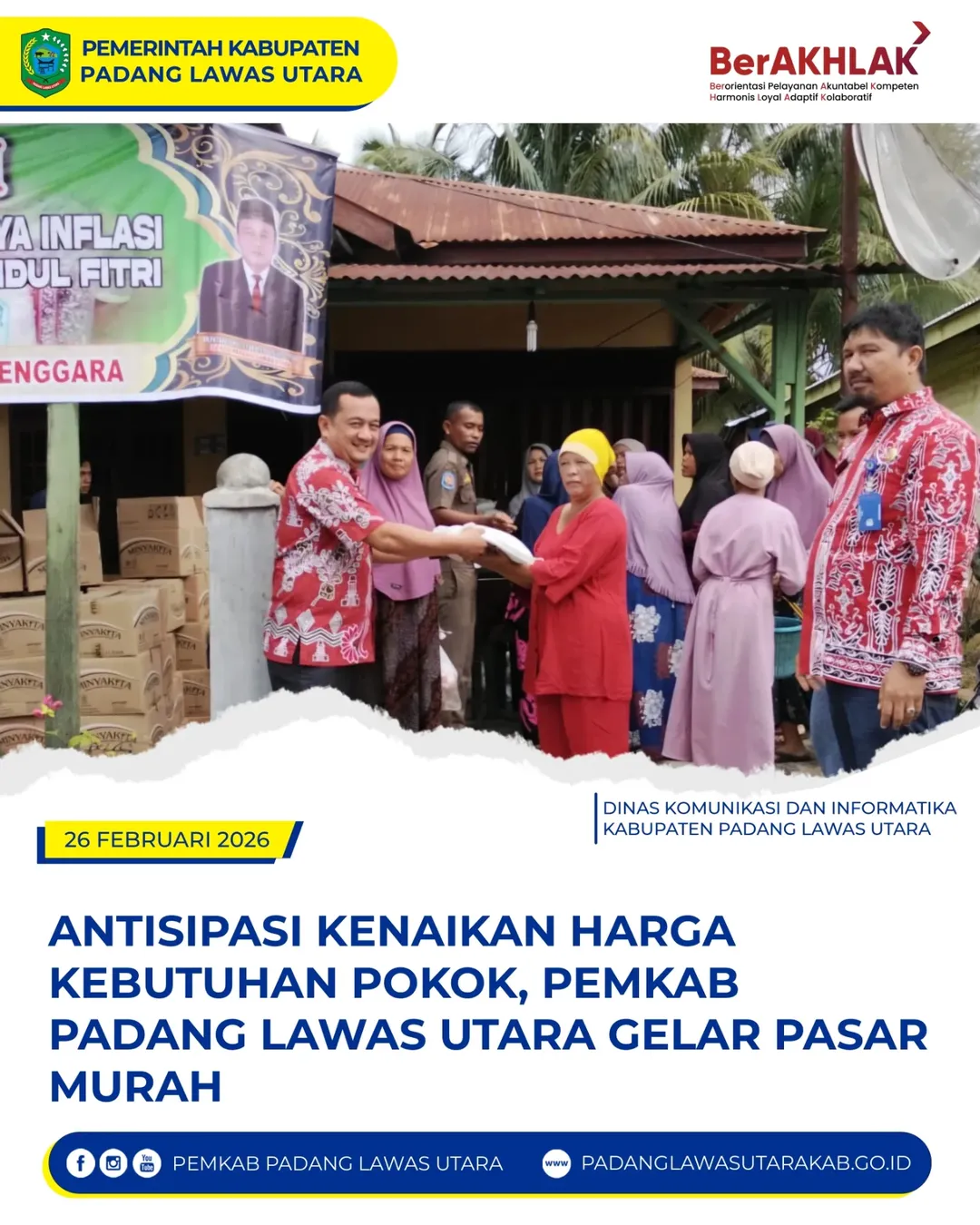 Antisipasi Kenaikan Harga Kebutuhan Pokok, Pemkab Padang Lawas Utara Gelar Pasar Murah