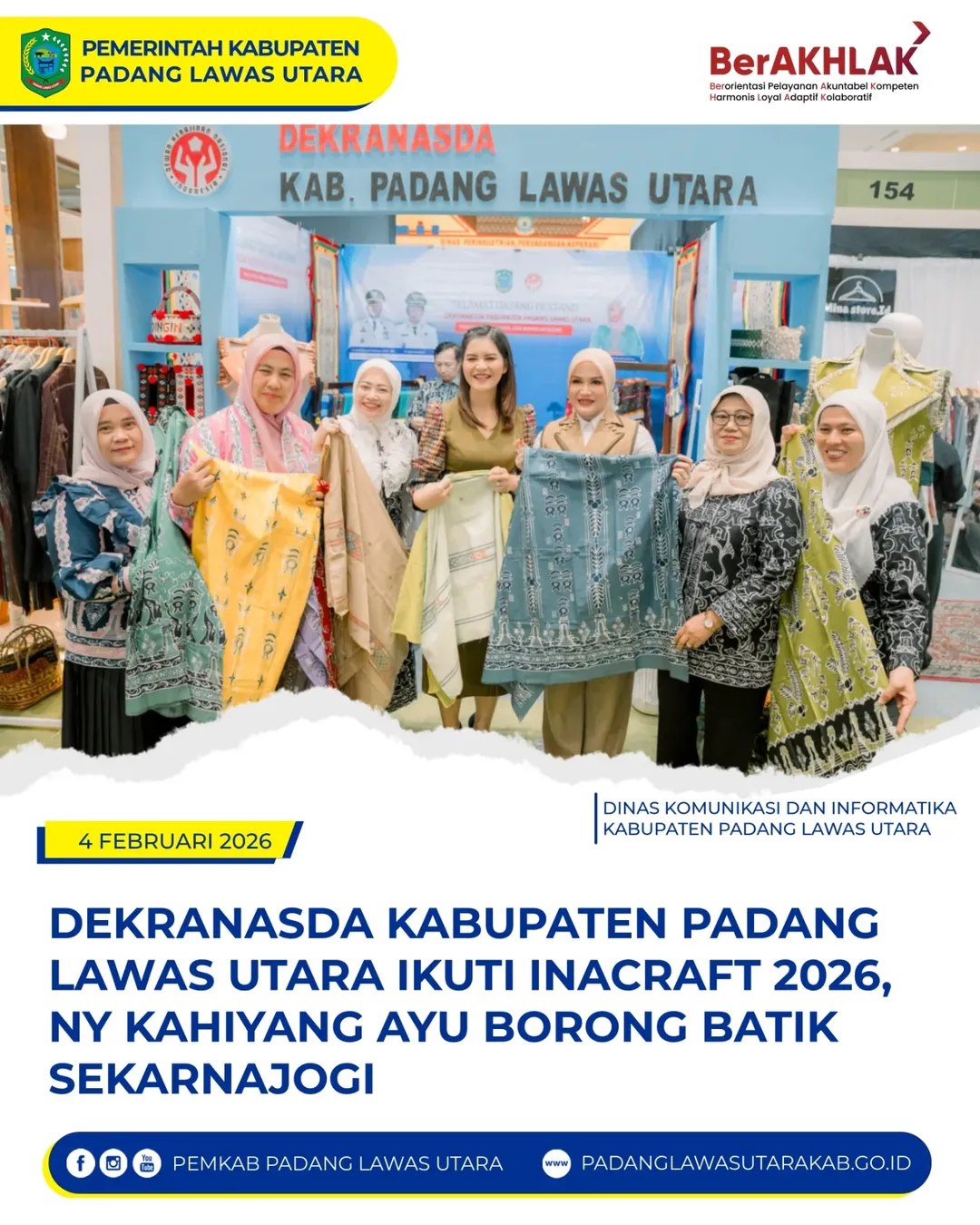 Pameran Dekranasda Kabupaten Padang Lawas Utara di INACRAFT Jakarta