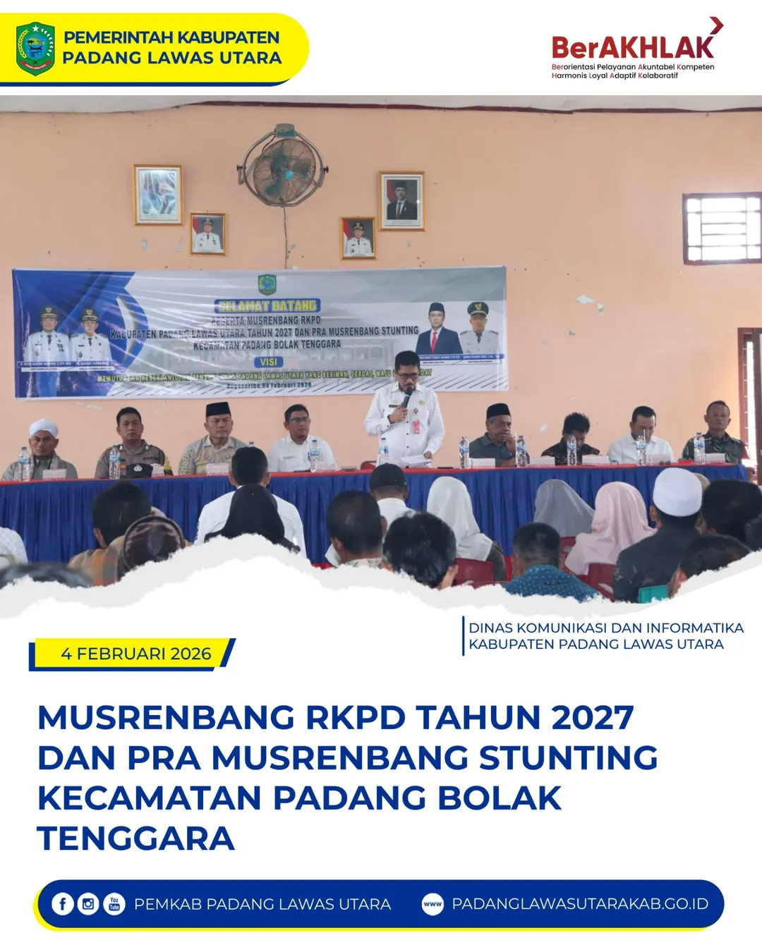 Musyawarah Perencanaan Pembangunan (Musrenbang) RKPD Tahun 2027 Kecamatan Padang Bolak Tenggara