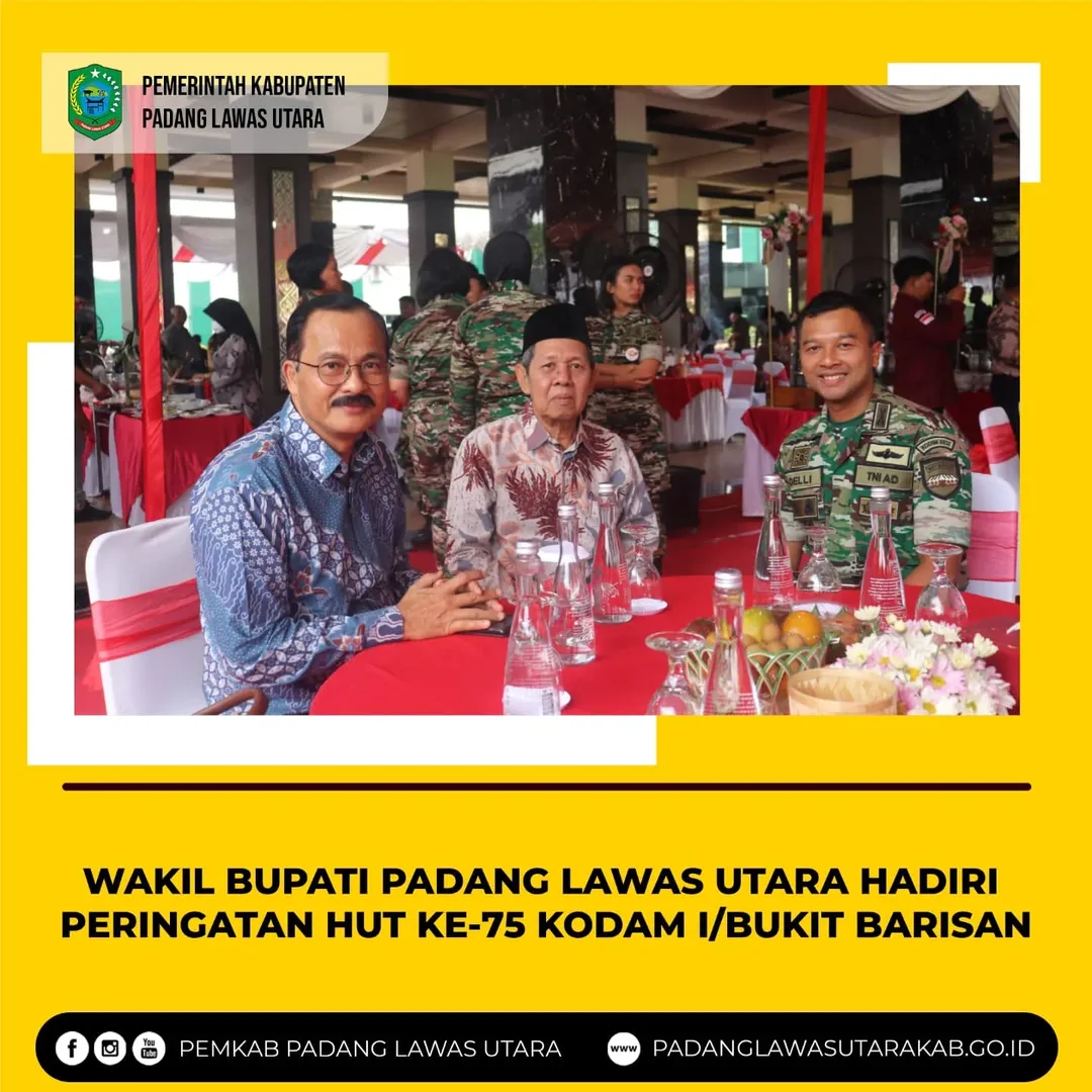 Wakil Bupati Padang Lawas Utara Menghadiri Peringatan Hari Ulang Tahun ke-75 Kodam I/Bukit Barisan