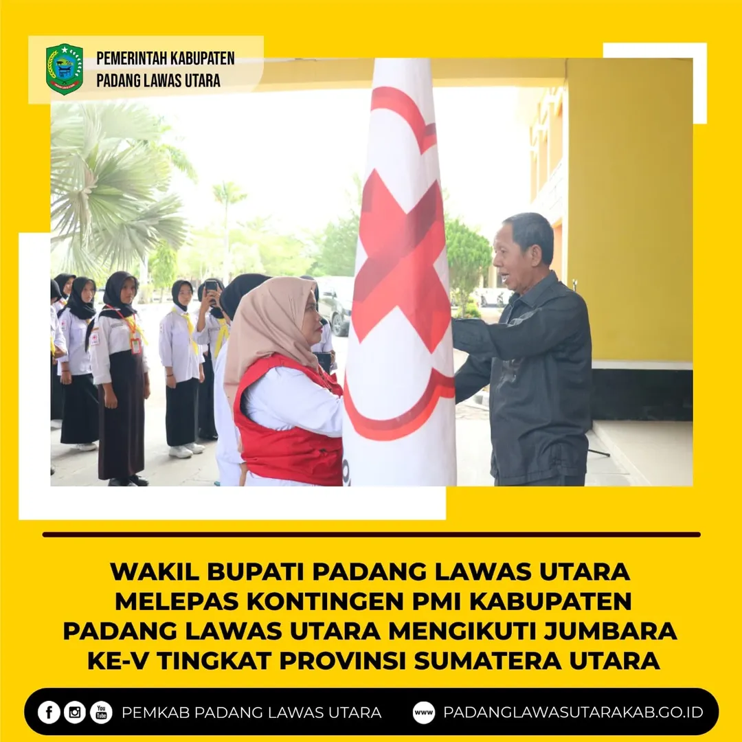 Pelepasan Kontingen PMI Kabupaten Padang Lawas Utara mengikuti Jumpa Bakti Gembira PMR Ke-V Tingkat Provinsi Tahun 2025