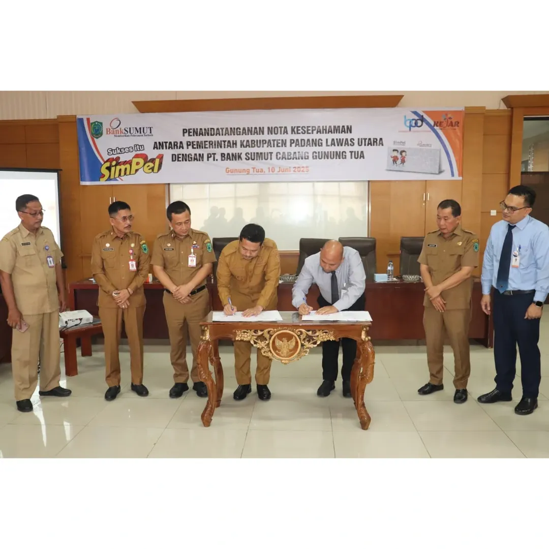 MoU Kesepahaman Pemkab Padang Lawas Utara dan PT. Bank Sumut Cabang Gunungtua tentang Program Satu Rekening Pelajar