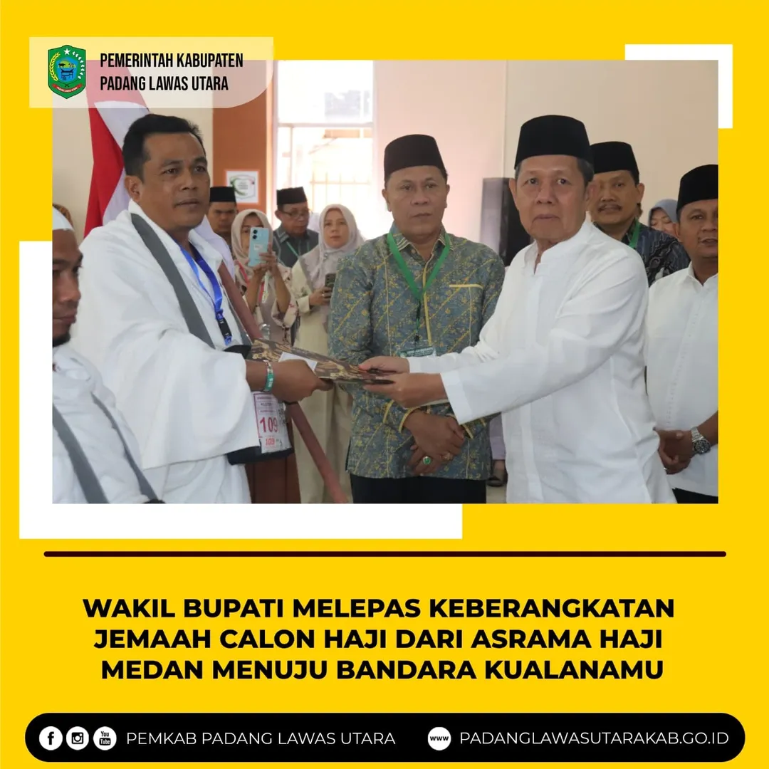 Pelepasan Calon Jamaah Haji Asal Padang Lawas Utara di Embarkasi Medan