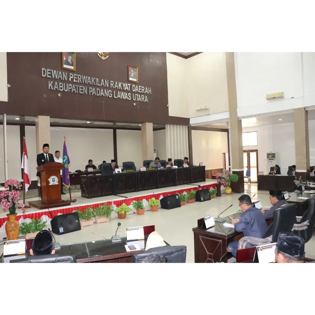 Rapat Paripurna Penyampaian Pidato Pertama Bupati Padang Lawas Utara periode 2025-2030