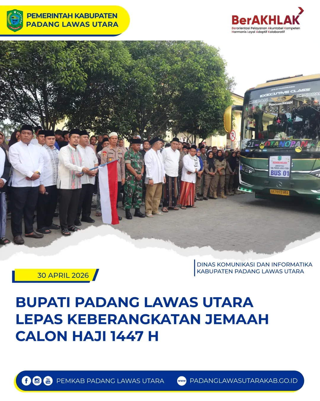 Bupati Padang Lawas Utara Lepas Calon Jamaah Haji 1447H