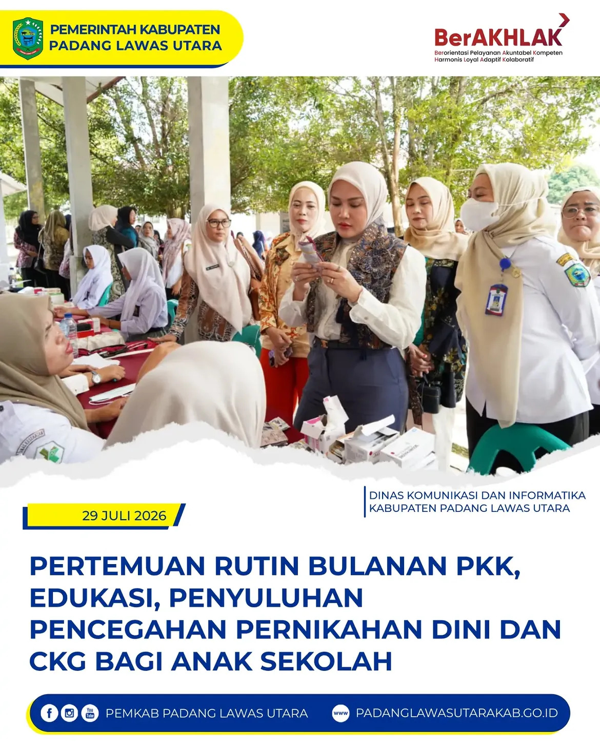 Edukasi dan Penyuluhan Pencegahan Pernikahan Dini, Kesehatan Reproduksi Remaja, CKG serta Pemberian Tablet Tambah Darah Bagi Anak Sekolah