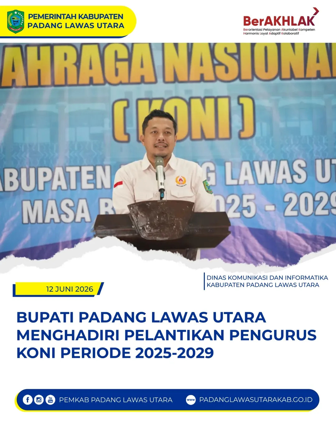 Pelantikan Pengurus KONI Tahun 2025-2029
