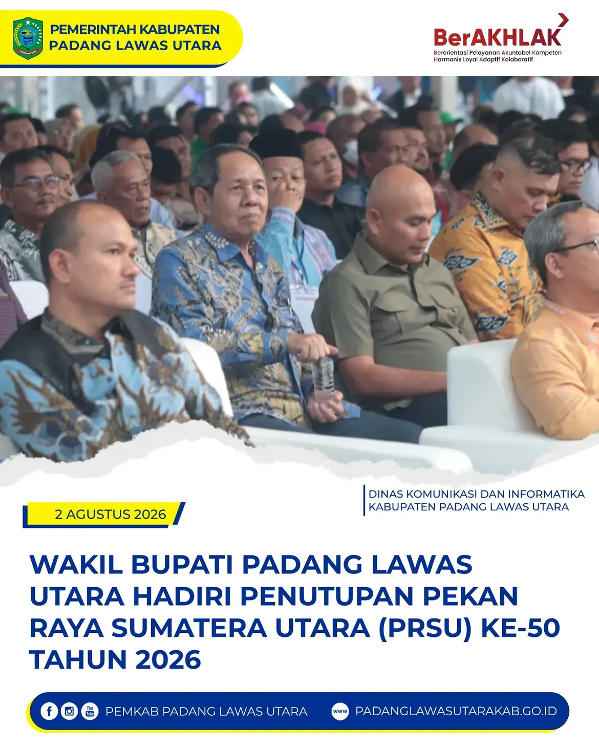 Wakil Bupati Padang Lawas Utara Basri Harahap Menghadiri Penutupan PRSU ke-50 Tahun 2026