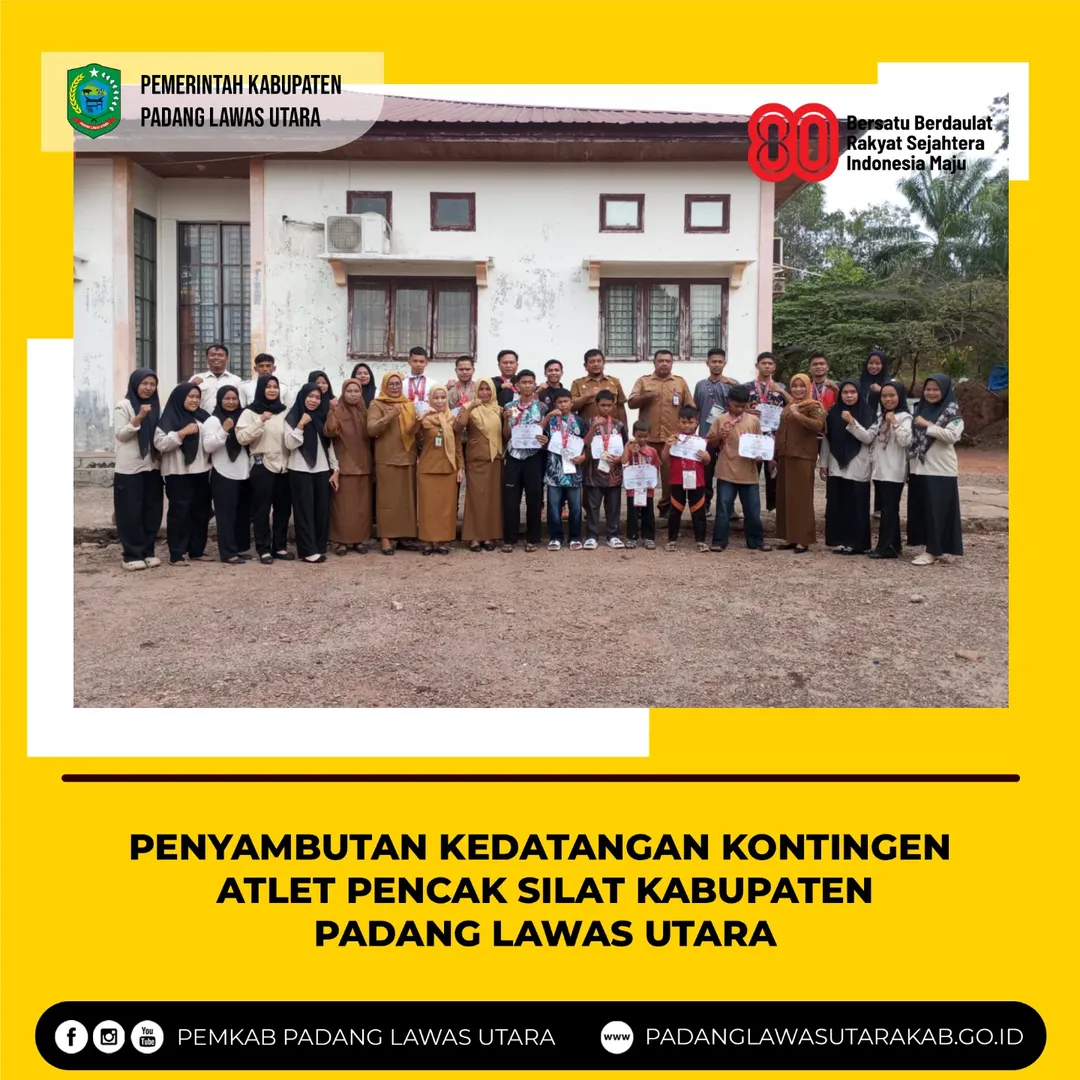 Penyambutan Kontingen Atlet Pencak Silat Padang Lawas Utara