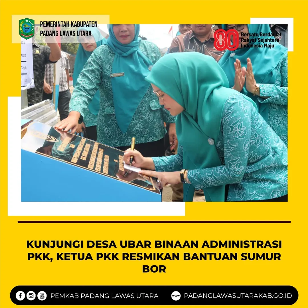 Kunjungan Ketua Tim TP PKK ke Desa Binaan Tertib Administrasi di Desa Ubar,
