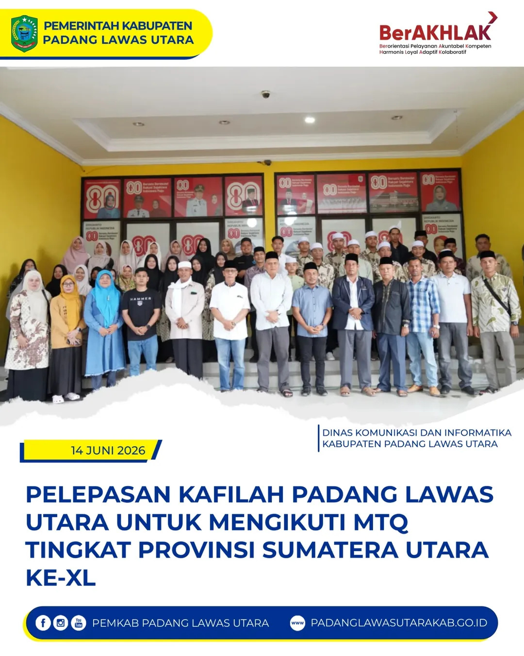 Pelepasan Kafilah Padang Lawas Utara Untuk Mengikuti MTQ TIngkat Provinsi Sumater Utara Ke-XL