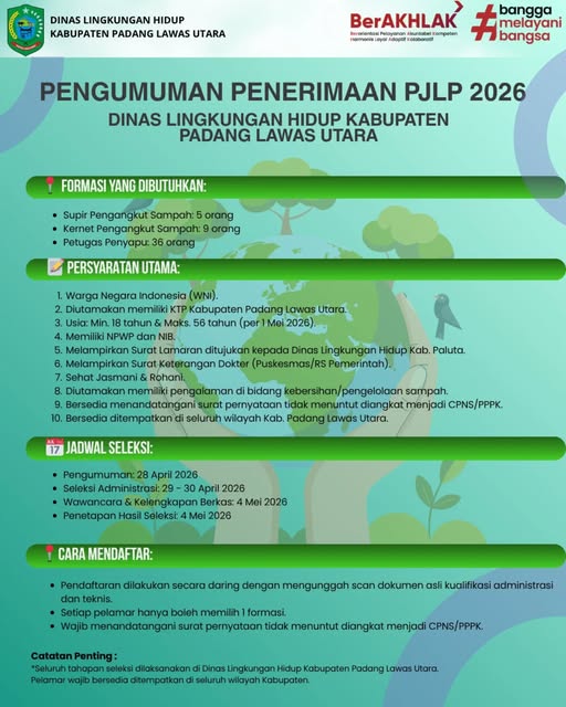 Info Loker Pemkab Padang Lawas Utara!
